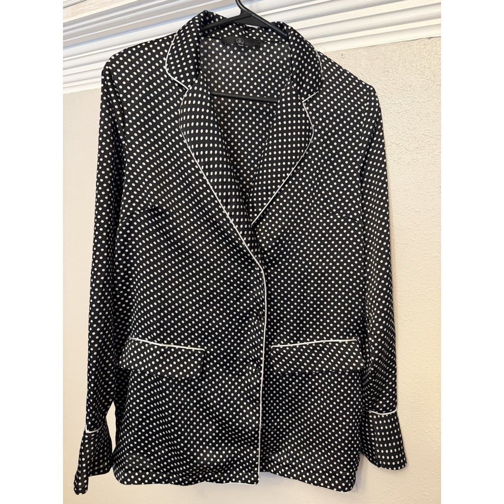 Missguided Women's size 6 Polka Dot Black White Blazer Vintage Flare Sleeve